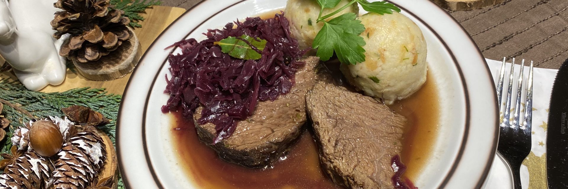 Rinderbraten in Rotweinsoße